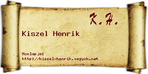 Kiszel Henrik névjegykártya